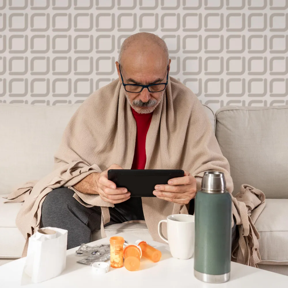 An older adult reviewing medication and supplement bottles at home, highlighting the importance of understanding supplement use and making informed health decisions.